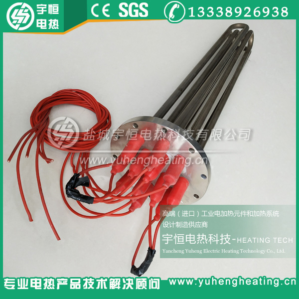 帶硅膠防水壓頭法蘭加熱管